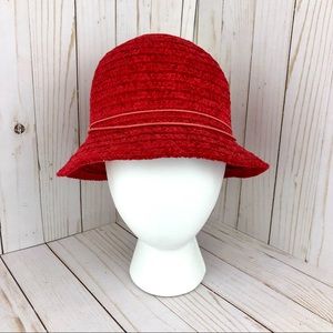 Vintage Betmar NY velour bucket hat red